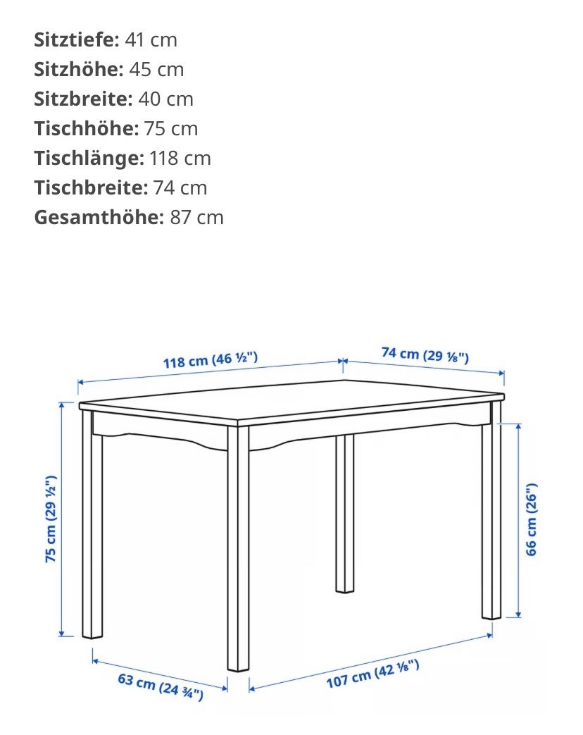Ikea Set di tavolo e panche: IKEA HÄGERNÄS 1 Tisch & 4 Stühle-Set – Usato da Zürich venduto da nat_pt2d 2