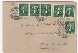 Brief 1940 mit 6 x Nr.  228z nach  Oberuzwil (A