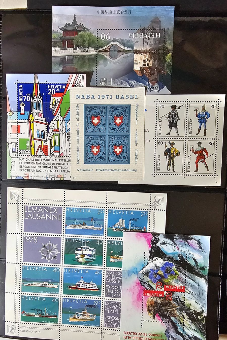 Alle Briefmarken: SCHWEIZ 6 Blocks ** – Neu (gemäss Beschreibung) aus Les Valettes von Nuba1