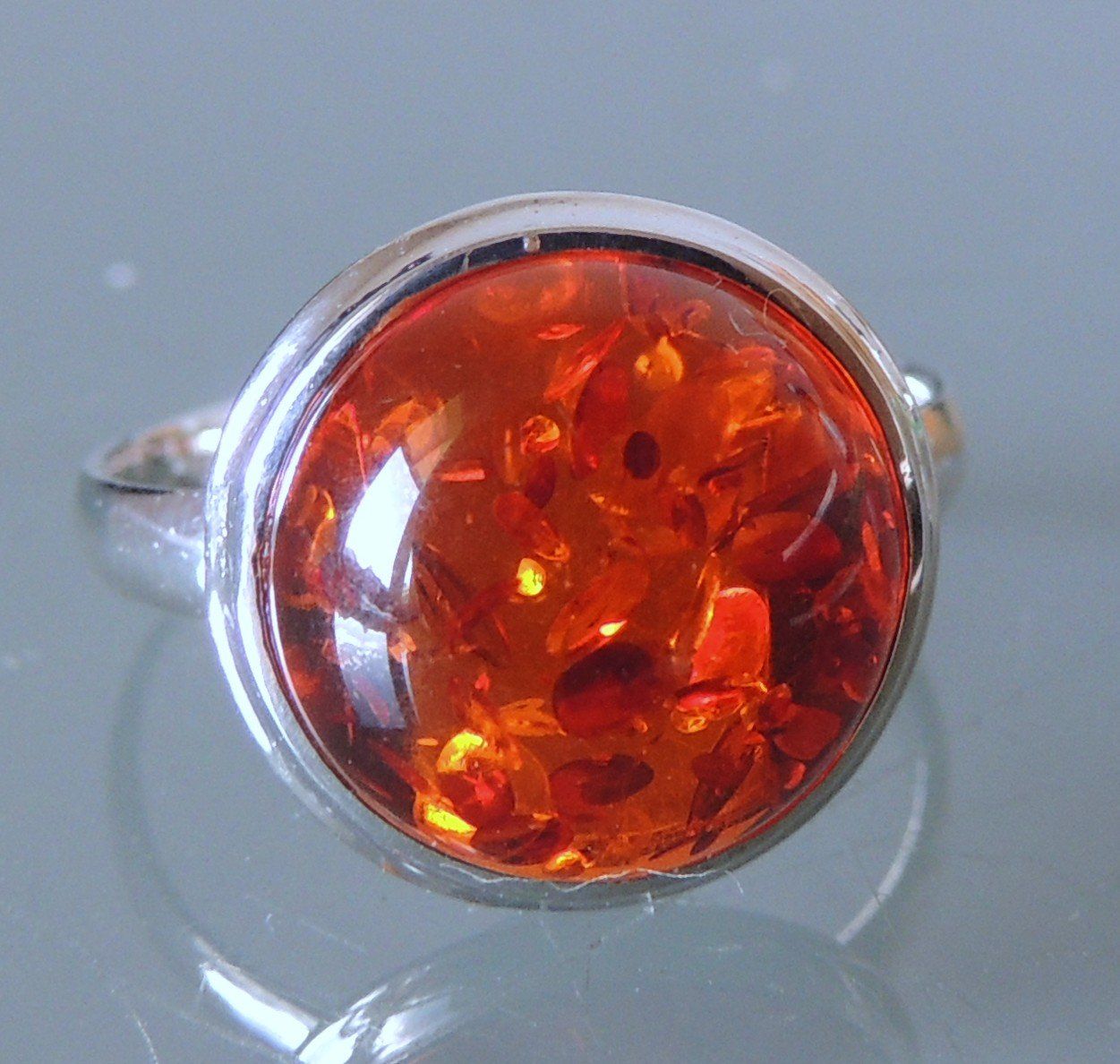 Anelli: Silber 925 Bernstein Fingerring Gr. 57 – Usato da Waldenburg venduto da schaller707 1