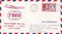 Erstflug TWA Los Angeles - Zürich 1963