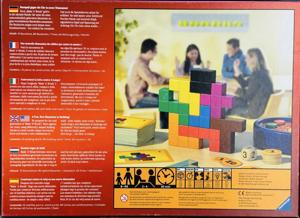 Ravensburger Make'n'Break Travel – Jeu D'Adresse Et De Construction – Version Portable Dès 8 Ans – 2 à 4 Joueurs