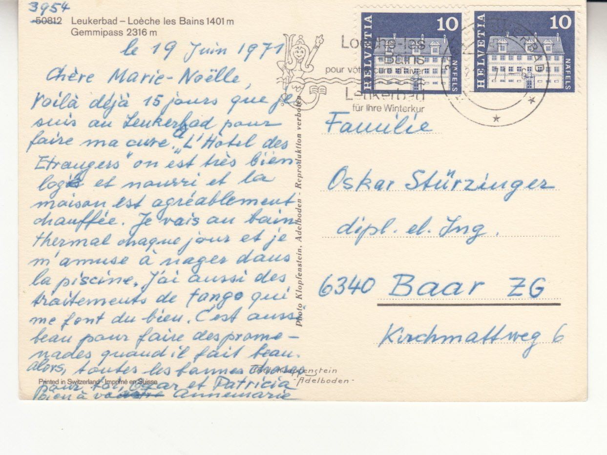Cartoline postali: Leukerbad 1971 – Usato da Bürglen TG venduto da StampGraf 1