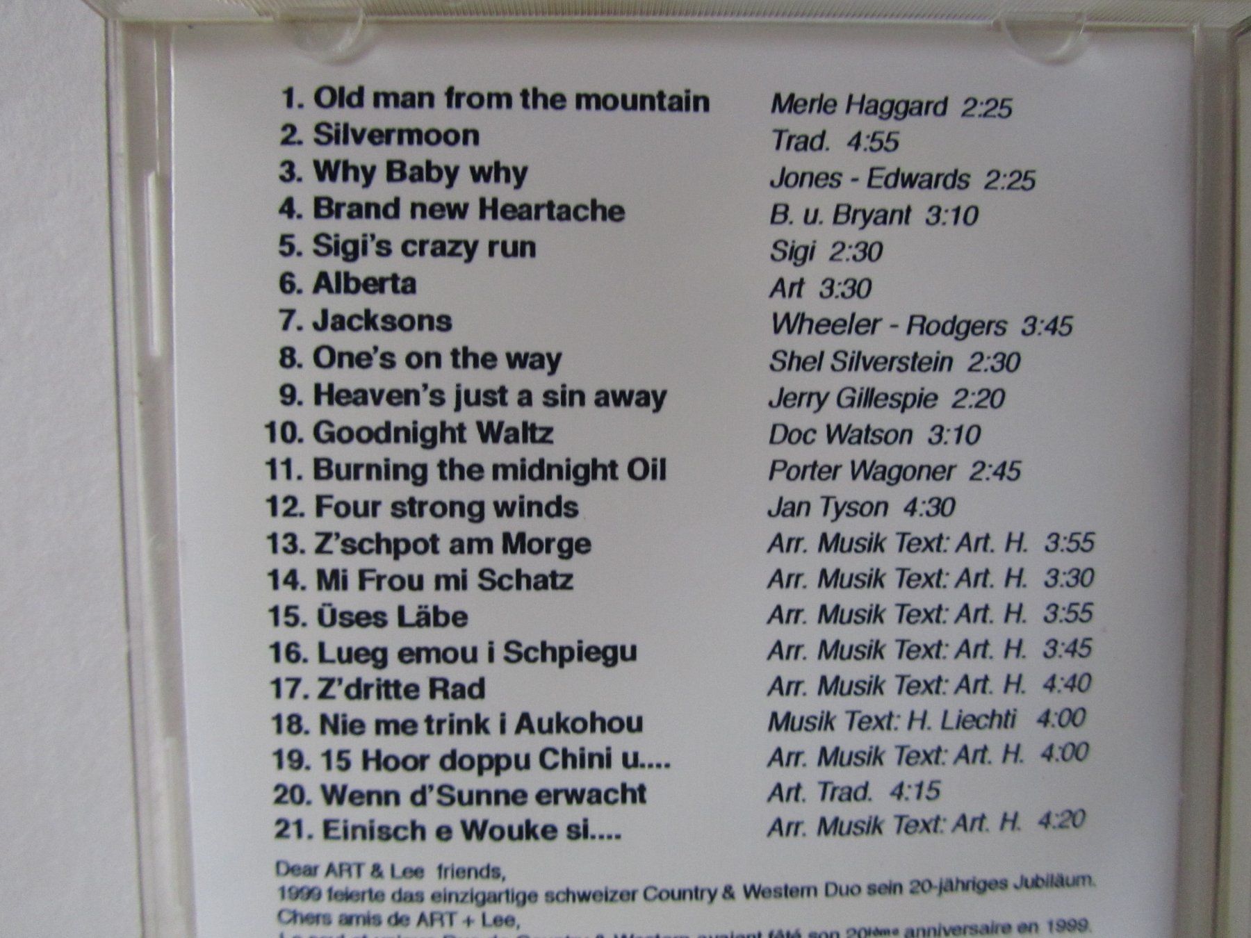 CD: Art & Lee, CD, Alberta und üses Läbe – Usato da Weiningen ZH venduto da dietsch57 3
