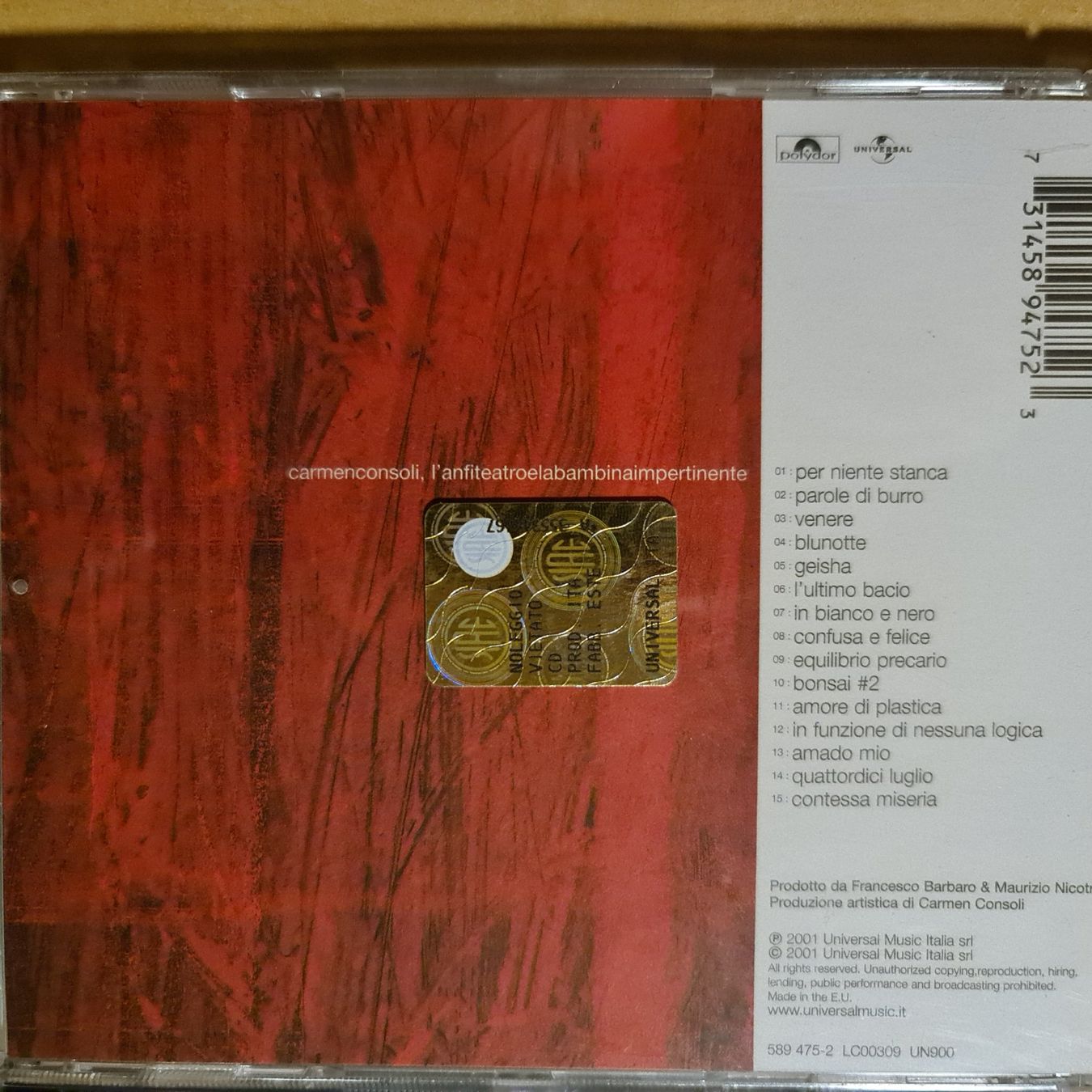 CD: Carmenconsoli – Usato da Dintikon venduto da Vexi 1
