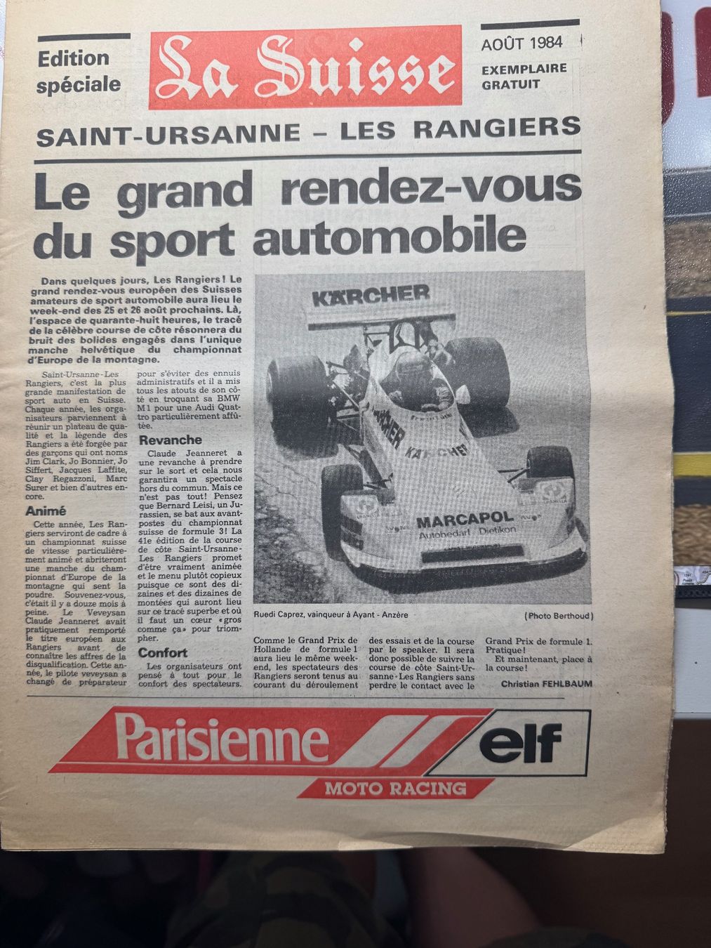 Dokumente: Les Rangiers 1984 – Gebraucht aus Court von Cedos