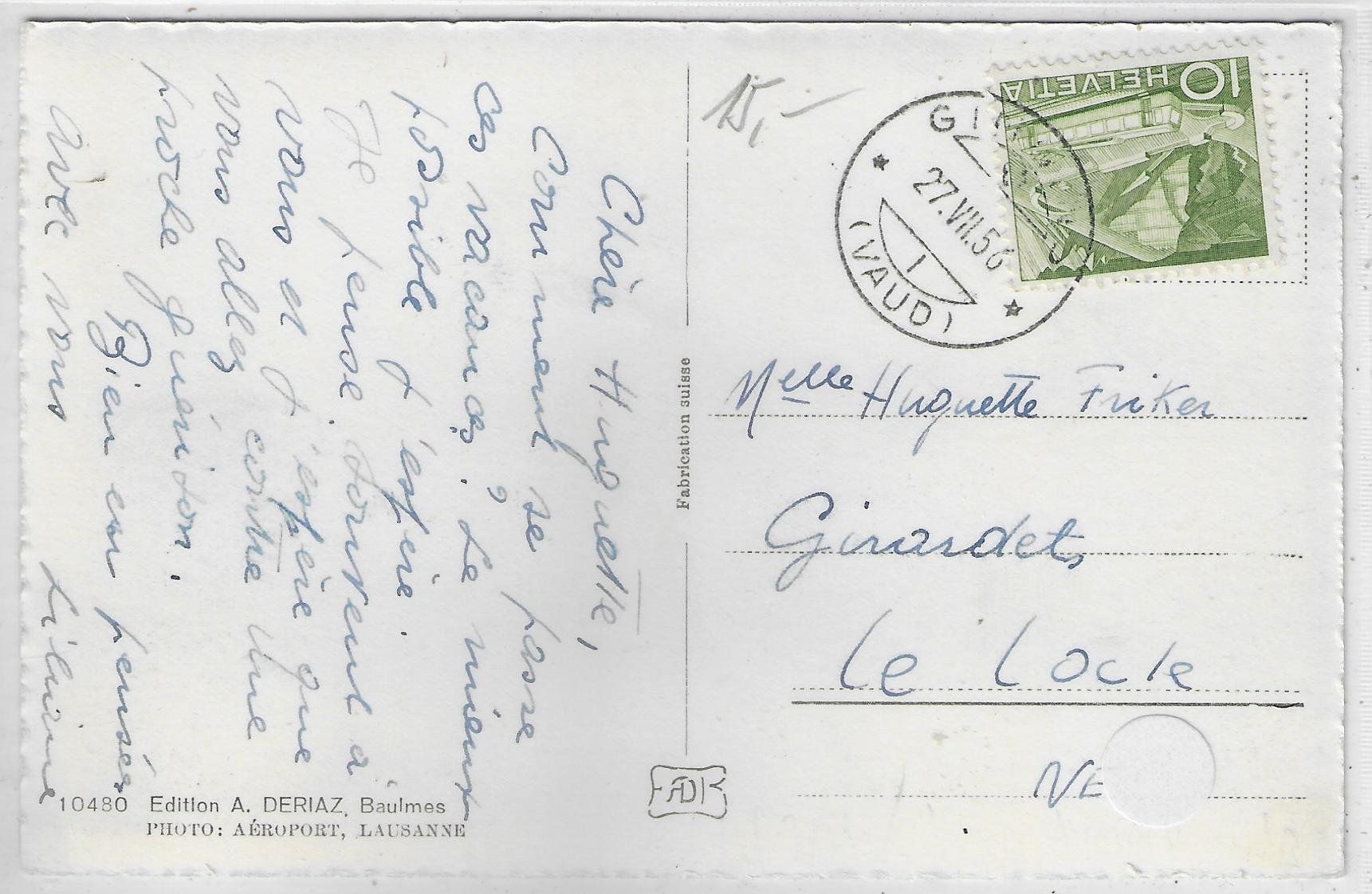 Cartoline postali: Gingins - Vue aerienne Flugaufnahme – Usato da Ettingen venduto da Kartenplanet 1