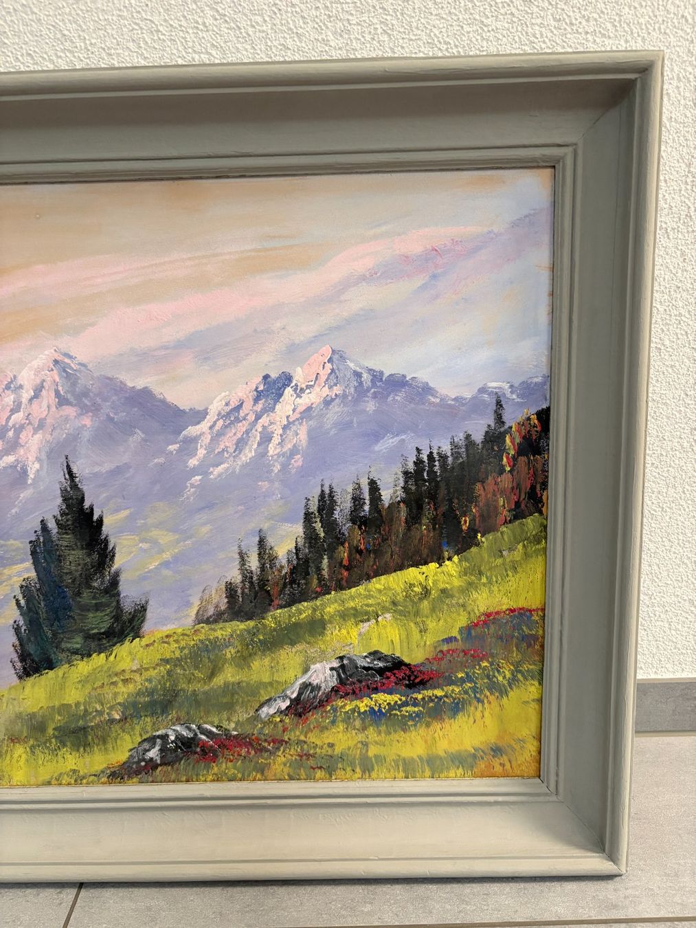 Gemälde: 81 cm breitx61 cm hoch/Gemälde wunderschöne Berglandschaft – Gebraucht aus Ottenbach von TimelessEmotions. 5