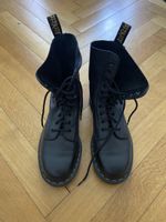 Dr Martens 1490 Virginia Leder Hohe Stiefel Schwarz 41