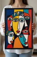 Riproduzione su tela,arte moderna astratta, 50x70 