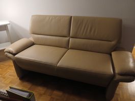 2 Ledersofas hellbraun guter Zustand