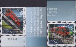 2010, Nr.1349+1350 "Bahnjubi" mit ET-Voll-Stempel +ECKTABS.