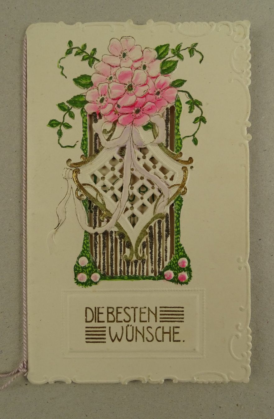 Karten: LOT 4 GLÜCKWUNSCHKARTEN UM 1900 – Gebraucht aus Grüningen von Kartensammler 3