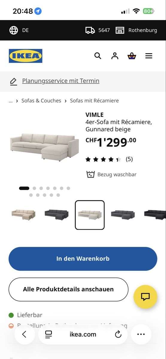 Tessuti: 4-er Vimle Bezug mit Recam NEU! – Nuovo (secondo la descrizione) da Oberrüti venduto da Jes_seei 2