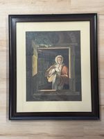 Antikes Aquarell „Die Frau am Fenster“ Michiel Versteeg zug.