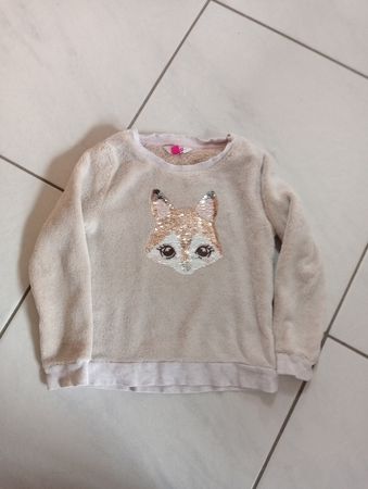 Kuscheliger Mädchen Pullover mit Füchsli-Motiv, Grösse 104