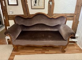 Prachtvolles Biedermeier-Sofa – Samt-Bezug – Top Zustand!