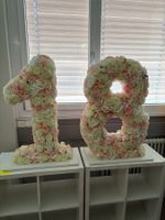 Blumen Zahl 18 Deko Geburtstag Party rosa weiss, neuwertig!