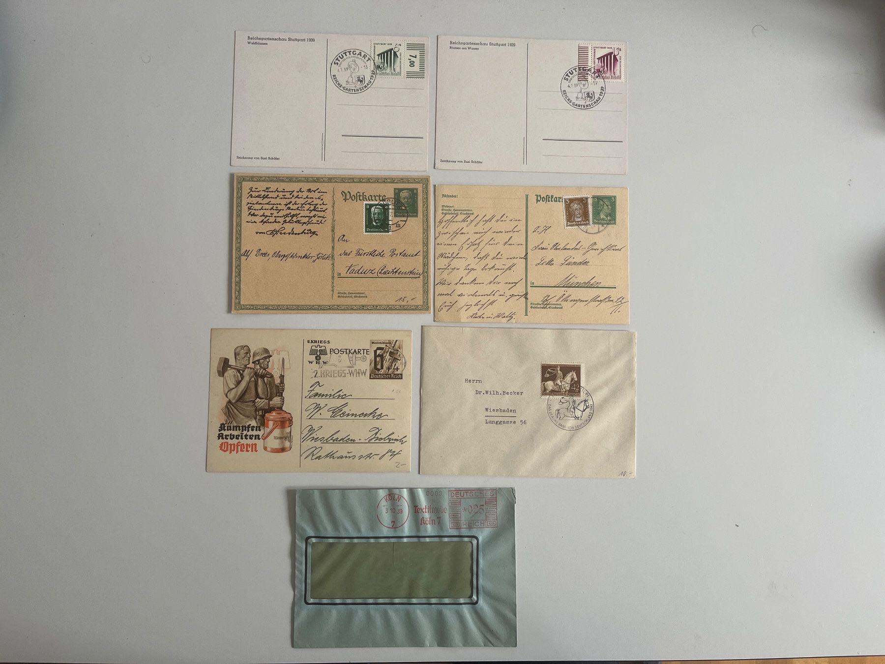 Alle Briefmarken: Ganzsachen Deutsches Reich – Gebraucht aus Adliswil von derrick0825