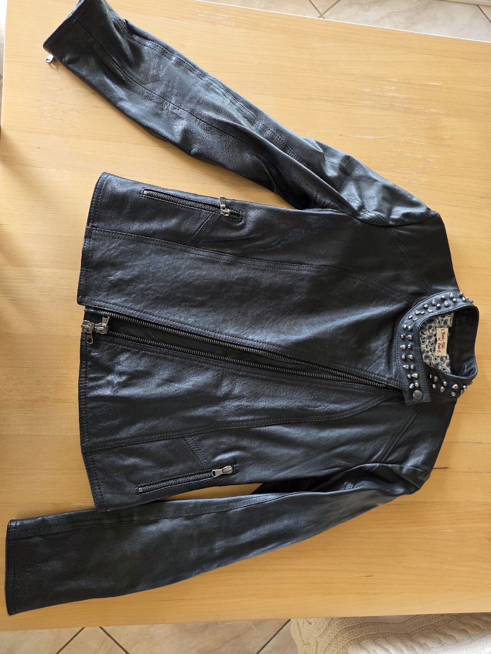 Giacche:  Leather Biker Jacket Black Studded Skull Collar Size M – Nuovo (secondo la descrizione) da Savigny venduto da mar_pfd8 3
