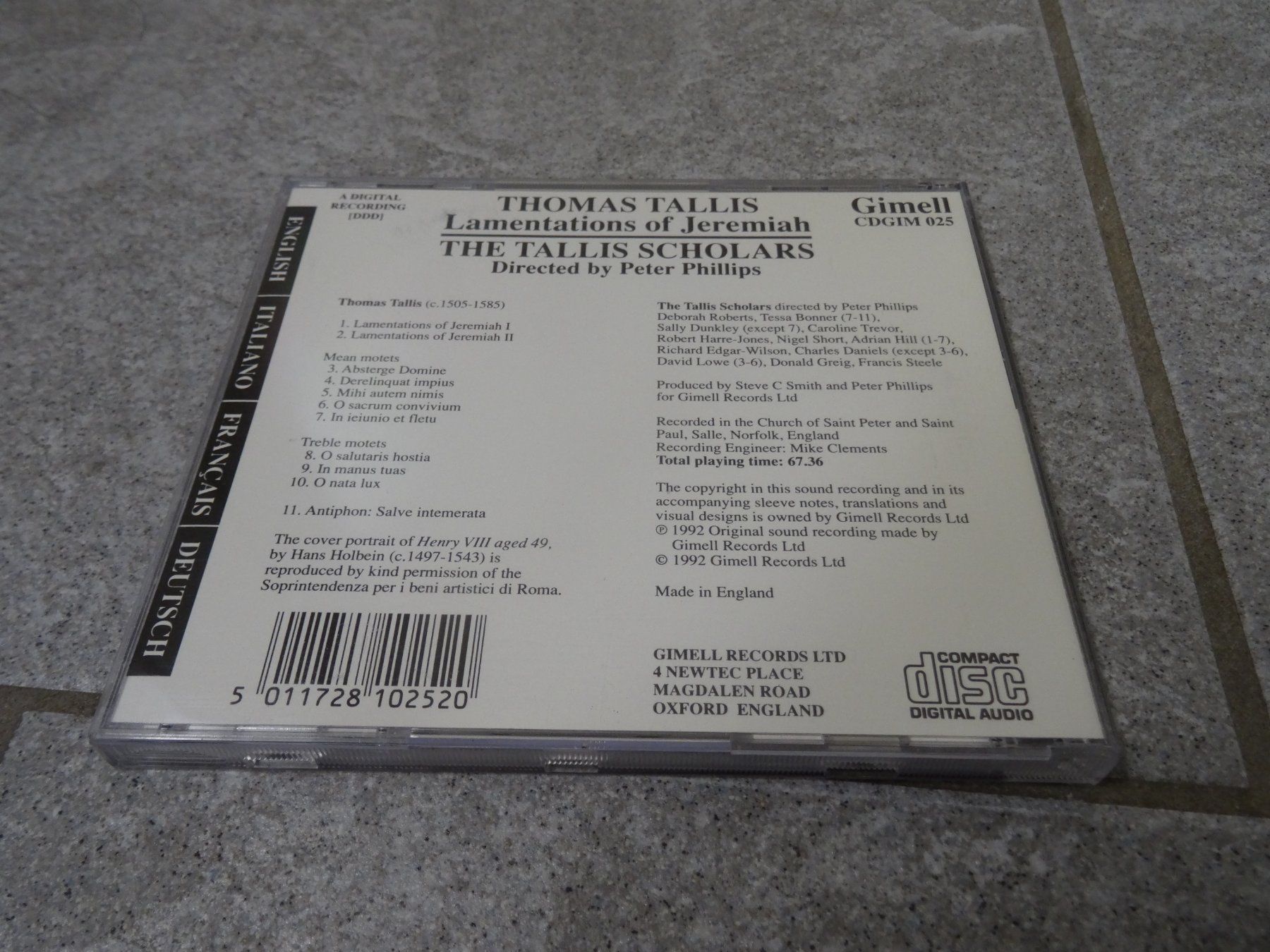 CDs: Thomas Tallis - Lamentations of Jeremiah CD – Gebraucht aus Olten von Disc-Ausverkauf 1