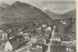 Schwyz SZ Richtung Seewen Lauerzersee ca 1910 sehr gut erhal