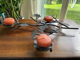 Décoration : bougeoir plat de 3 bougies