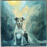 Strilets: „ Hunde Freundschaft“: handgemalt, UNIKAT signiert