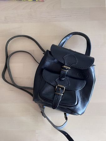 Mini leather backpack handmade in Greece black new