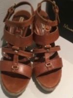 Sandalen Massimo Dutti Gr. 40 Cognac /Beige Leder