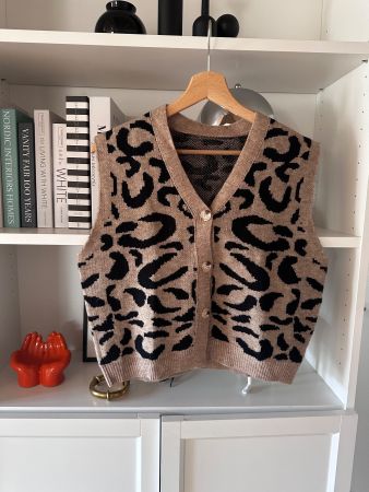 Leopard Print Strick Weste y2k Zara cos Kleid fashion