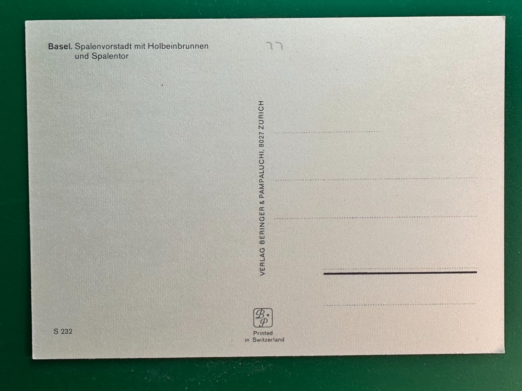Cartoline postali: Basel - Hotel zum Holbeinbrunnen - Oldtimer – Usato da Steg VS venduto da danwer74 1