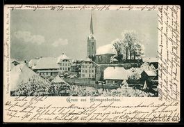 AK Herzogenbuchsee, Teilansicht mit Kirche im Winter