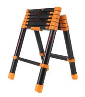 Robuste Teleskopleiter /  Klappleiter Aluminium 205 cm