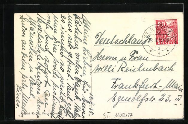 Cartoline postali: St. Moritz, Suvretta-Haus mit Campfer, S – Usato da Berlin venduto da bartko-reher 1