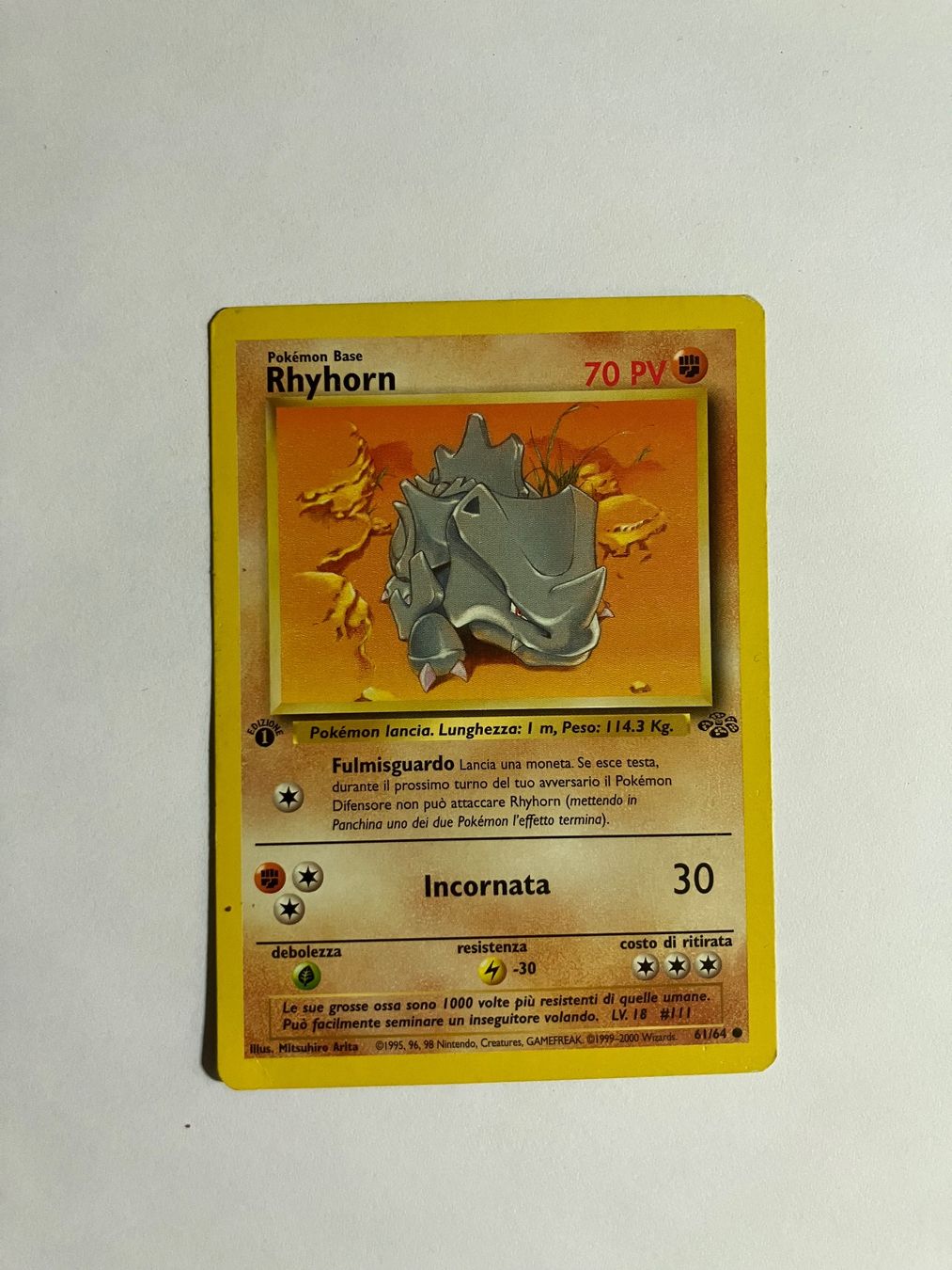 Pokémon Carte collezionabili: Pokemon Rhyhorn - prima edizione- ITA – Usato da Minusio venduto da zem_2hgc