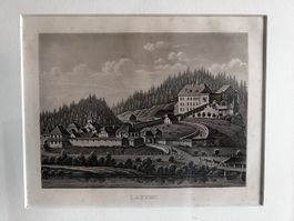 Aquatinta Laupen Bernerchronik 1857 gebraucht