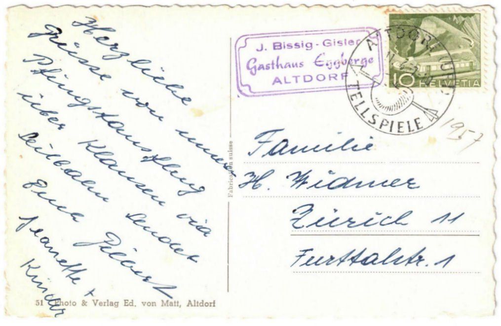 Cartoline postali: Altdorf - Luftseilbahn Eggberge – Usato da Binningen venduto da Mountainrider 1
