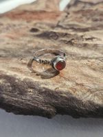 Silberring mit rotem Stein 925 Punze