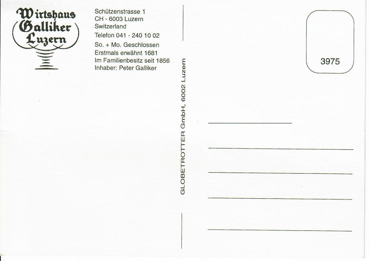 Ansichtskarten: Wirtshaus Galliker Luzern – Gebraucht aus Hochdorf von Ziegel-16 1