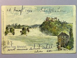 Gruss vom Rheinfall - 1900 !!!