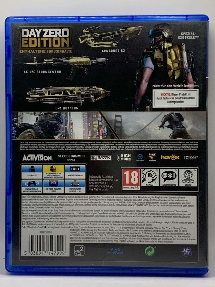 Sony Giochi: Call of Duty: Advanced Warfare - PS4 - Day Zero Edition – Usato da Ostermundigen venduto da RG-Collector 1