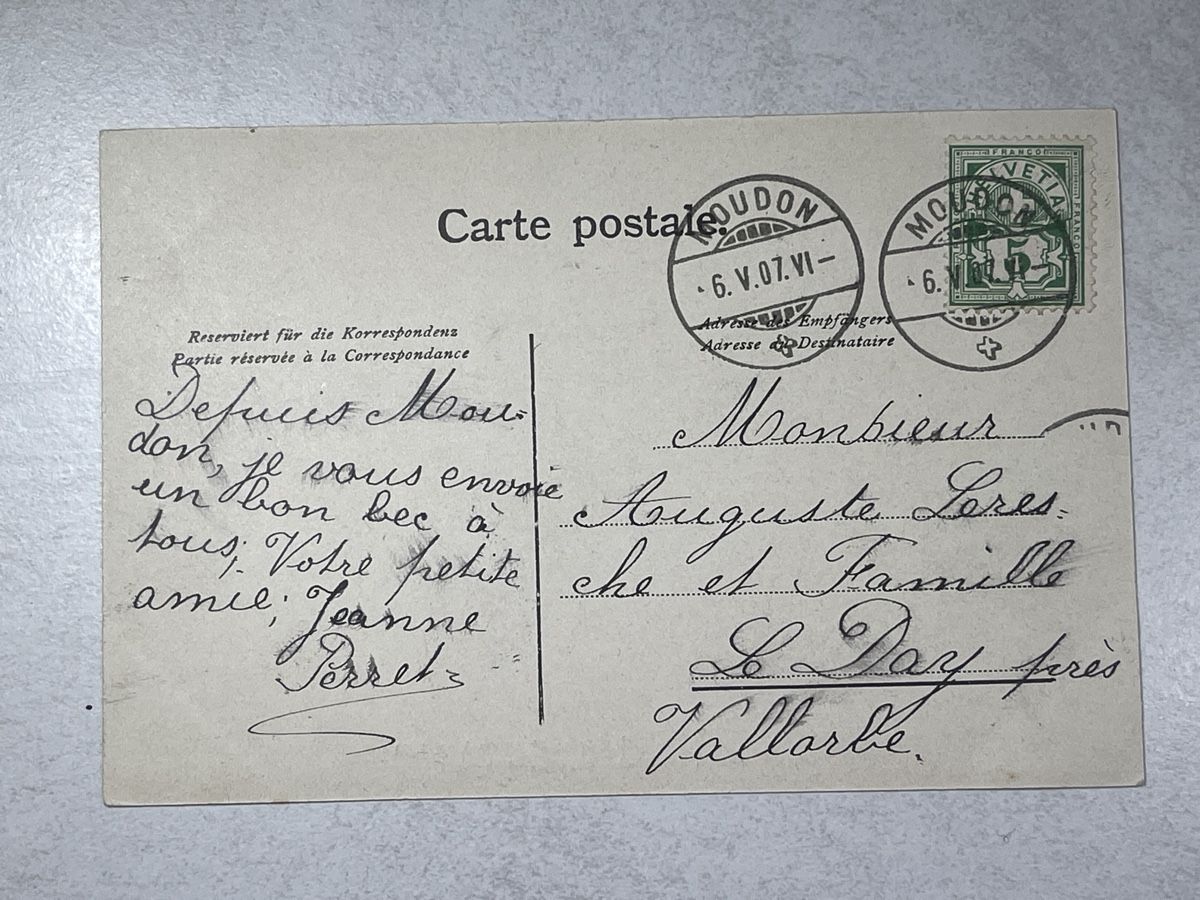 Cartoline postali: Moudon, Tour de Broye, 1904 – Usato da Strengelbach venduto da Aschatan5 1