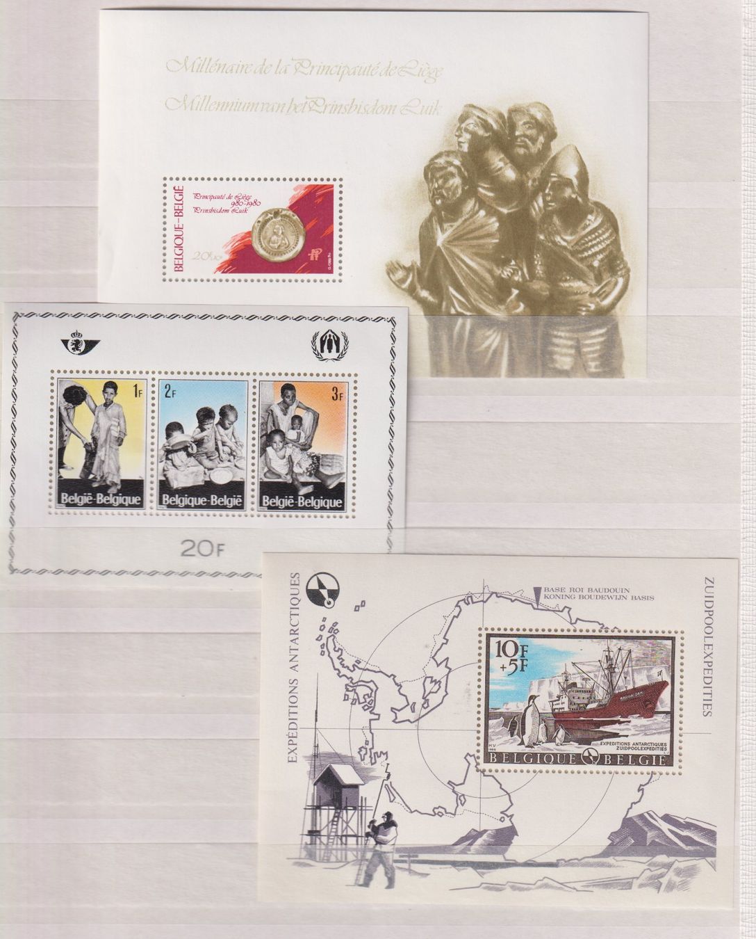Alle Briefmarken: 3 Kleinbogen . Belgien. Postfrisch. (18) – Neu (gemäss Beschreibung) aus Koblenz von Boerse6
