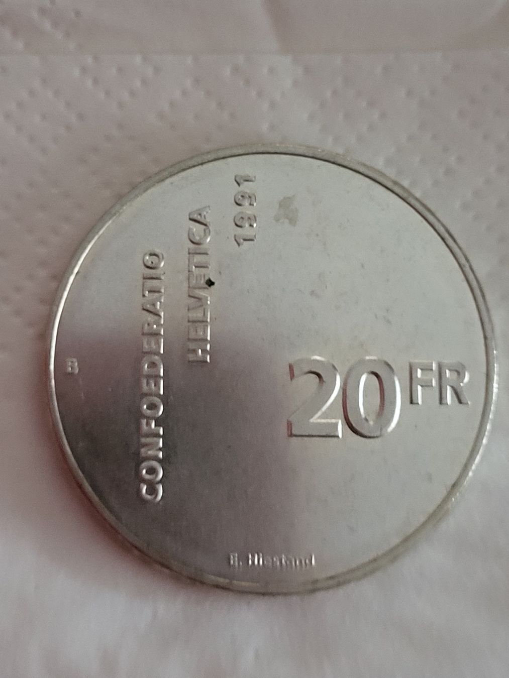 Tutti le monete: 20 Fr. 700 Jahr Eidgenossenschaft SILBER  – Usato da Belp venduto da Zam