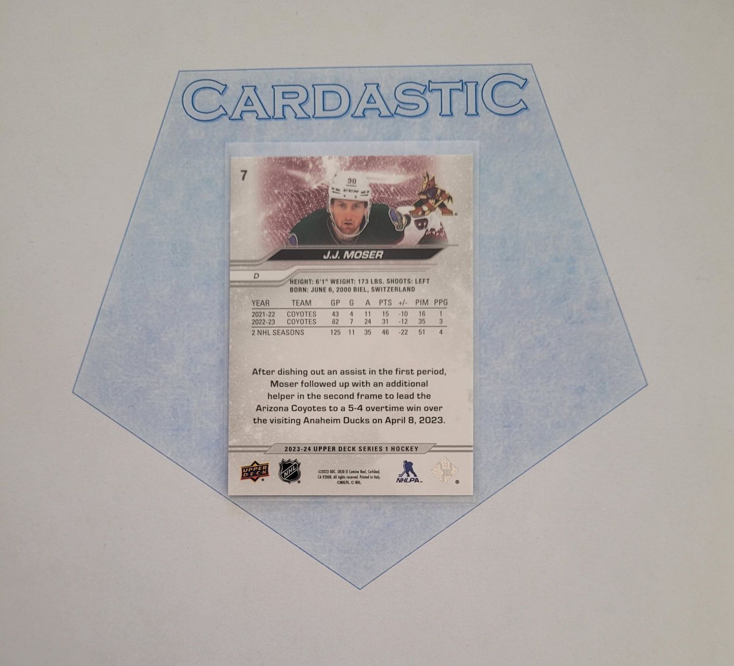 NHL Carte collezionabili: J.J. Moser NHL 2023-24 Upper Deck Outburst – Usato da Laufen venduto da Cardastic 1