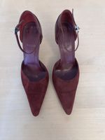 Bally Pumps Wildleder Burgund Knöchelriemen Gr. 38