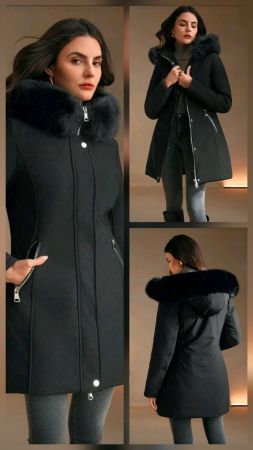 ✨ NEWSTA Luxe Winter-Mantel - XS - Parka mit XXL-Kapuze