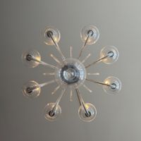 Klarglas-Kronleuchter, 8-armig, venezianisch-flämischer Stil