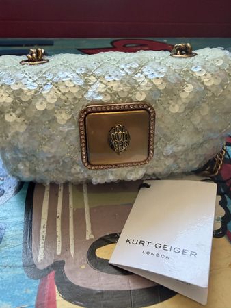 Kurt Geiger The Pimlico mini bag sequins light blue